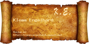 Klemm Engelhard névjegykártya